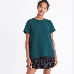 Madewell Tailored Tee in Gem Green - Size S